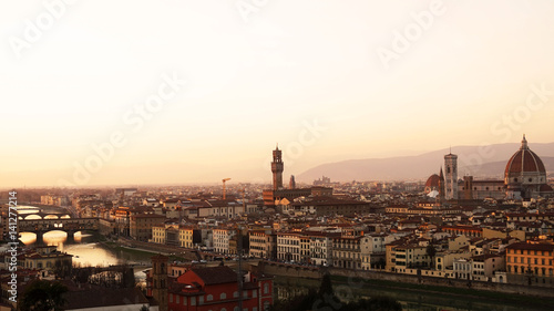 Florence sunset panorama skyline