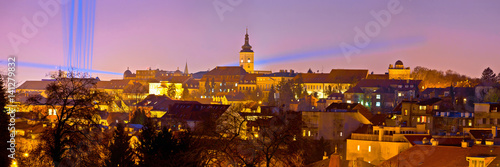 Zagreb historic upper town night view