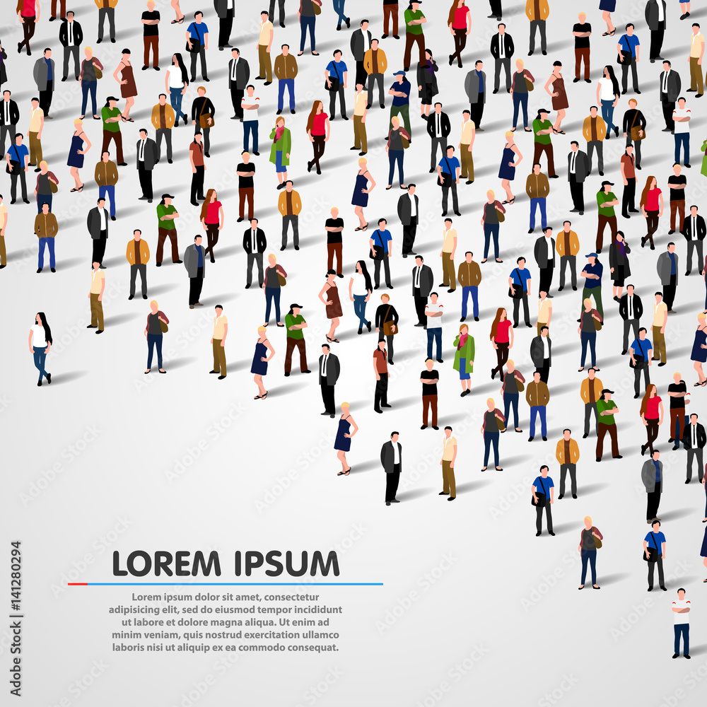 Big people crowd on white background. Big people crowd on white background.