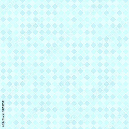 Cyan checkered diamond pattern. Seamless vector background