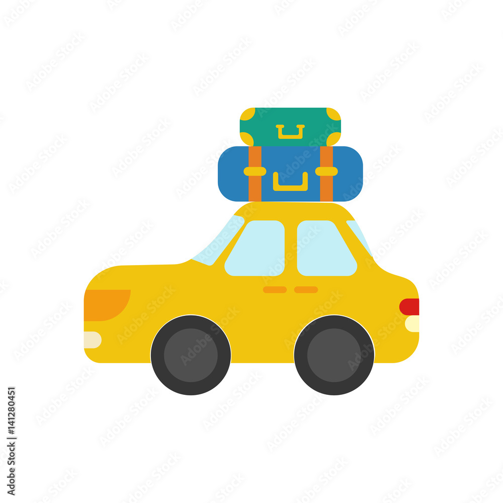 Naklejka premium Car with luggage