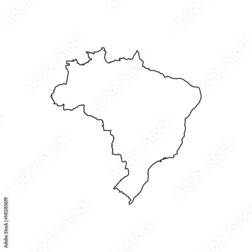 Federative Republic of Brazil map silhouette