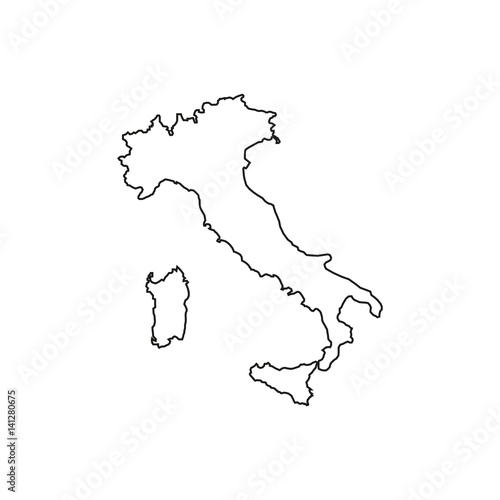 Italy map silhouette