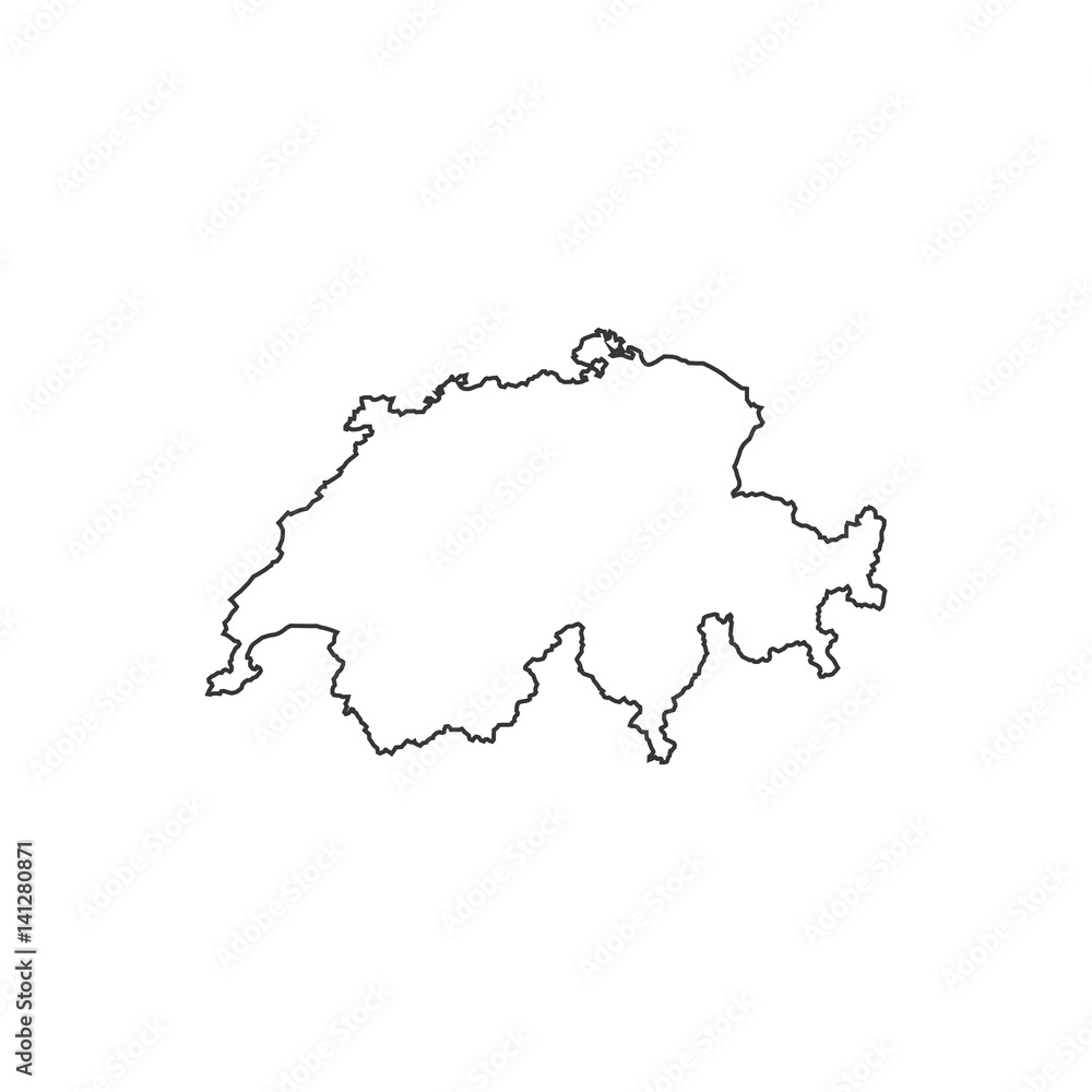 Switzerland map silhouette