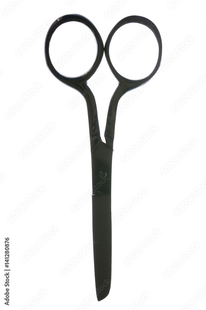 Silhouette scissors closed isolated on white Silhouette scissors closed isolated on white