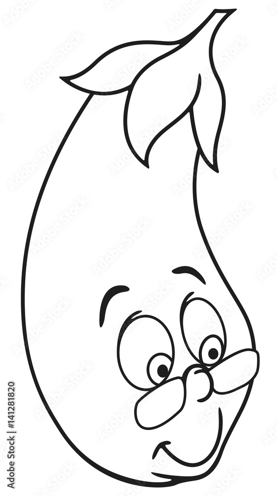 Fototapeta premium Fresh eggplant cartoon