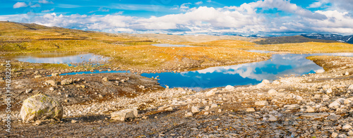 Norway Nature Mountain Landscape. Panoramic View