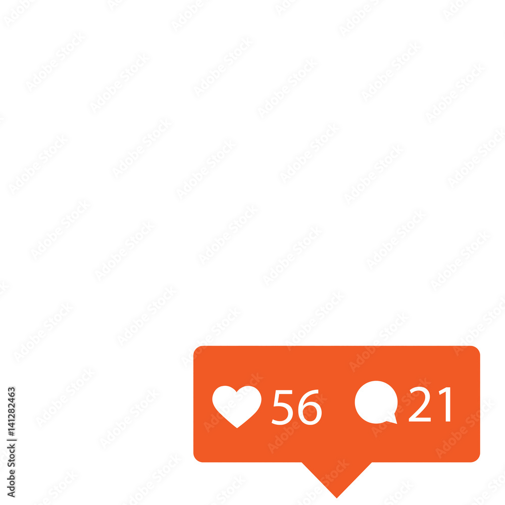 vector modern like, follower, comment icons on white background vector modern like, follower, comment icons on white background
