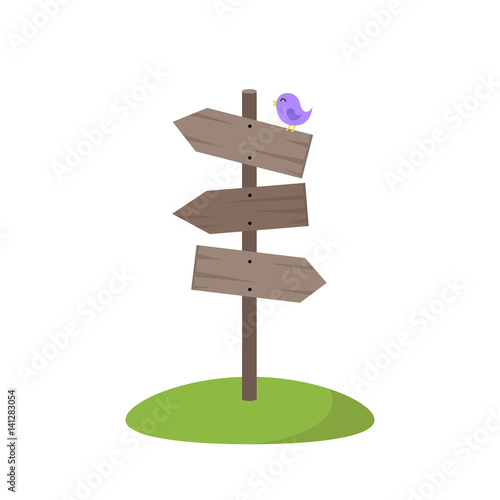 Wooden guidepost showing different directions