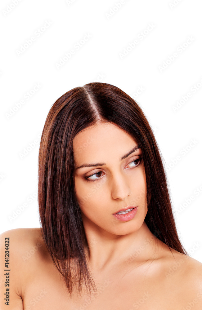 Beautiful young slim topless woman Beautiful young slim topless woman