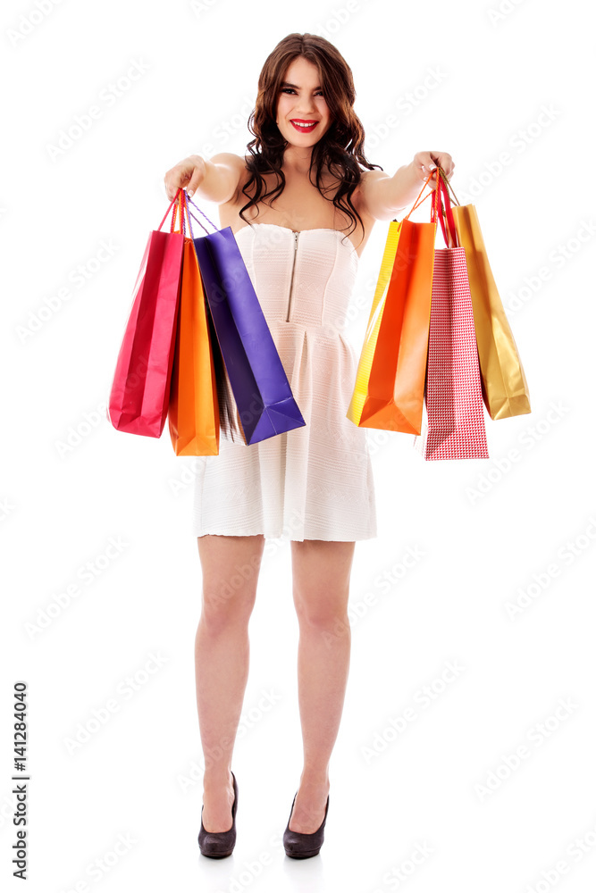 Beautiful woman with a shopping bags