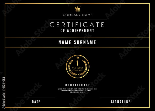 Vector Certificate Template Design with Certificate Award.