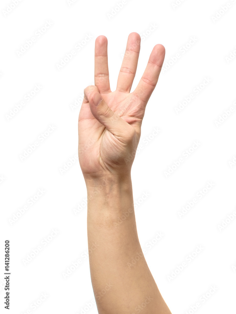 Counting hand sign isolated on white Counting hand sign isolated on white