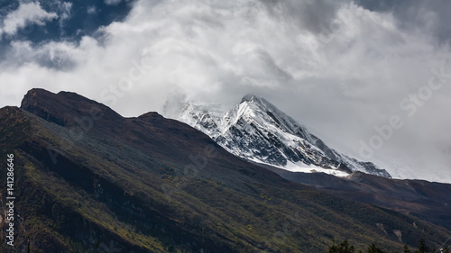 View at Manaslu peak in Nepal © Maygutyak
