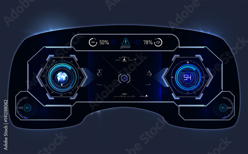 Car HUD Dashboard. Abstract virtual graphic touch user interface.  Futuristic user interface HUD and Infographic elements. 