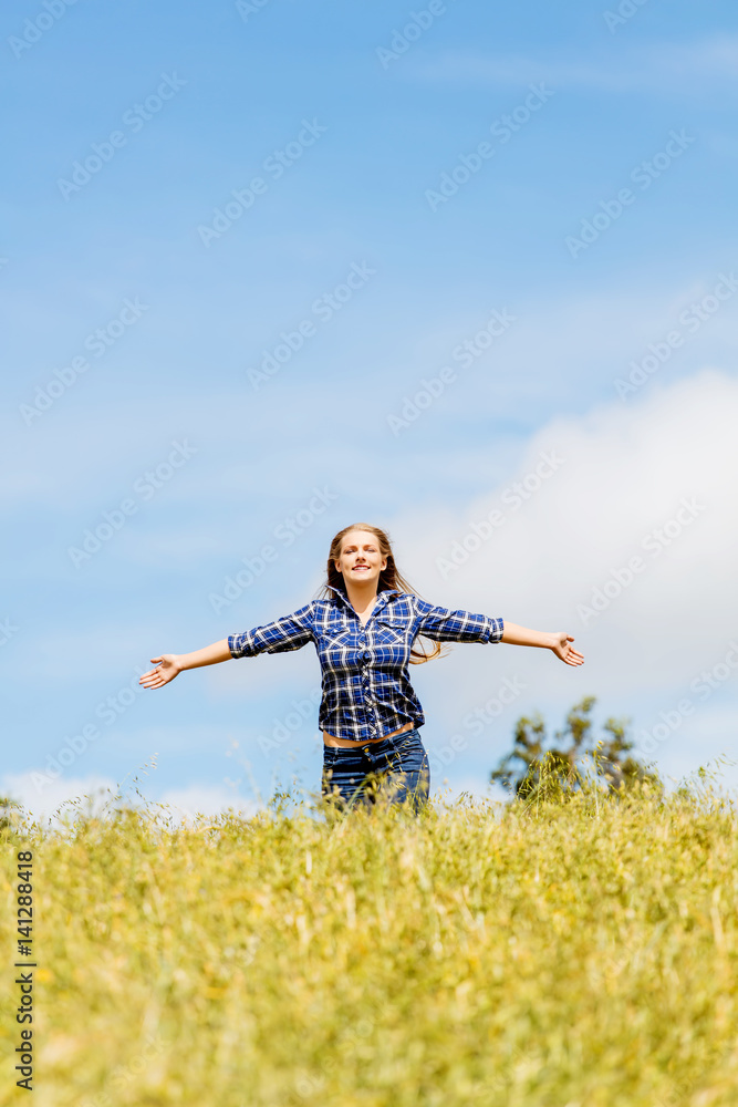 Woman in beautiful nature setting Woman in beautiful nature setting