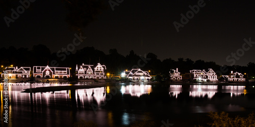 Canvas-taulu Boathouse Row in Philadelphia as the famous historical landmark.