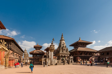 Handdoek met foto Nepal Oude stadsmuren van Bhaktapur Nepal  © Maygutyak