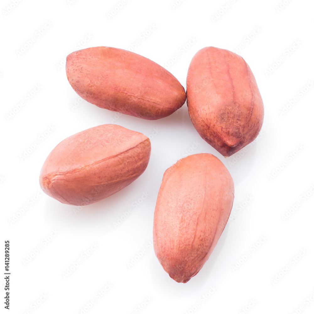 Naklejka premium Peanut closeup on a white background, isolated