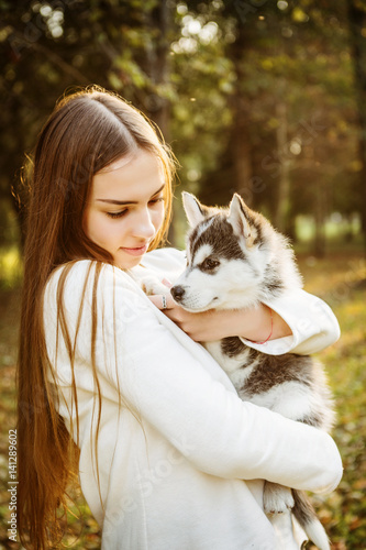 girl with dog
