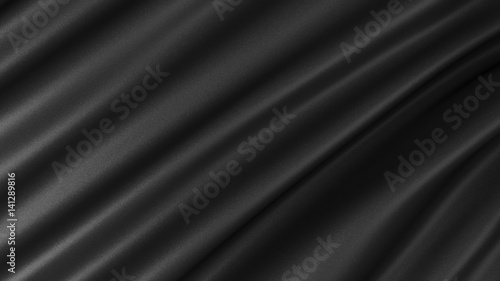 Background with black silk. Graphic illustration. 3D rendering.