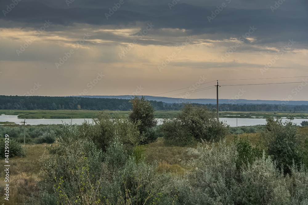 The steppe near the Dnipro river near the city of Kremenchug in the Poltava region of Ukraine. September 2007