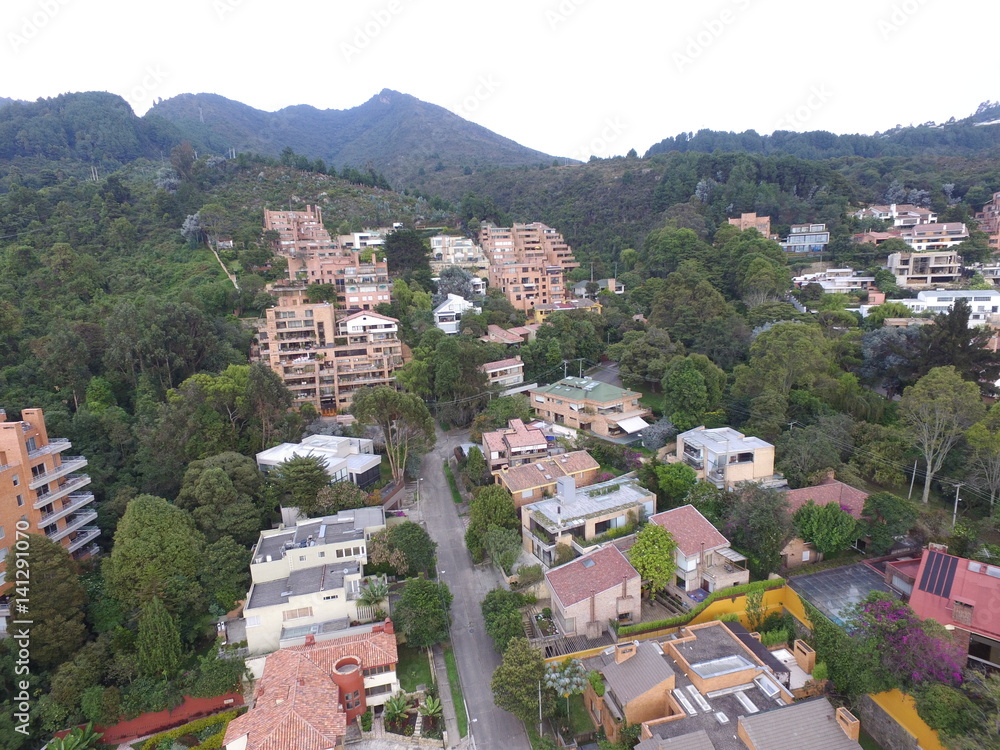 Fototapeta premium Bogotá, Usaquen, Santa Ana desde él aires 