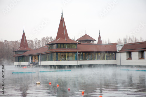Lake Heviz at winter in Hungary