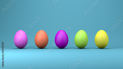 Easter eggs, design concept, 3d illustration, 3d render.