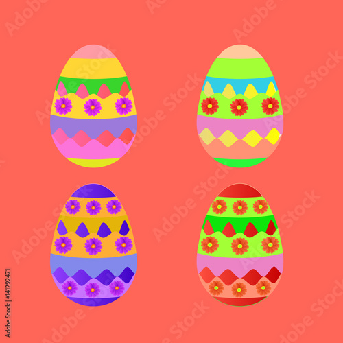Background happy easter day with eggs. Illustration.