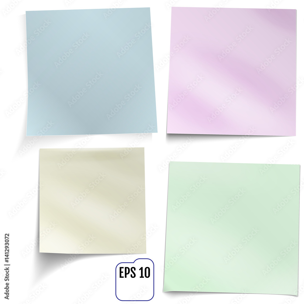 set of four colored stickers. Vector