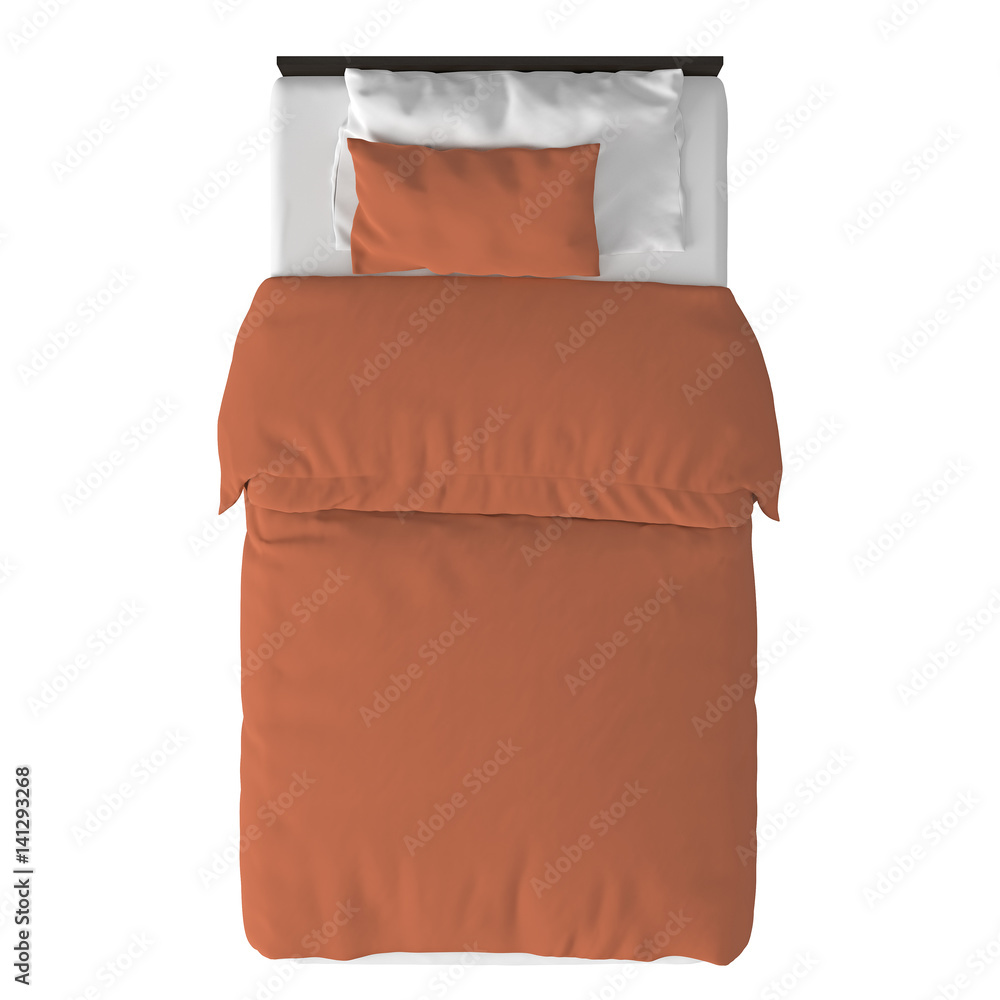 Twin size bed isolated Stock Illustration | Adobe Stock