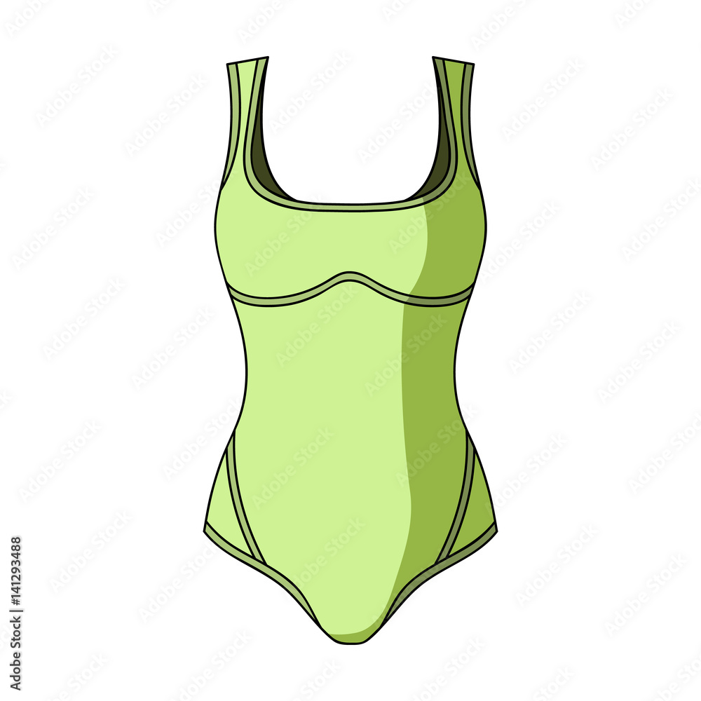 Green Swimsuit for women. Sporty swimsuit for water sports.Women