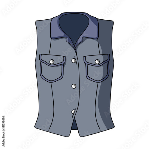 Women Sleeveless Sports Jacket .Beige button-down shirt without sleeves for the girl. Sport dress style.Women clothing single icon in cartoon style vector symbol stock illustration.