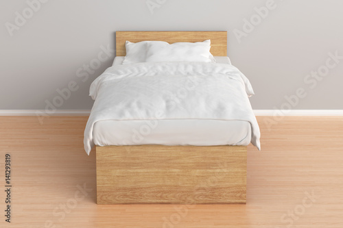 Twin size single bed in interior photo