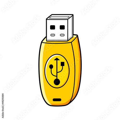 USB flash memory stick drive isolated.
