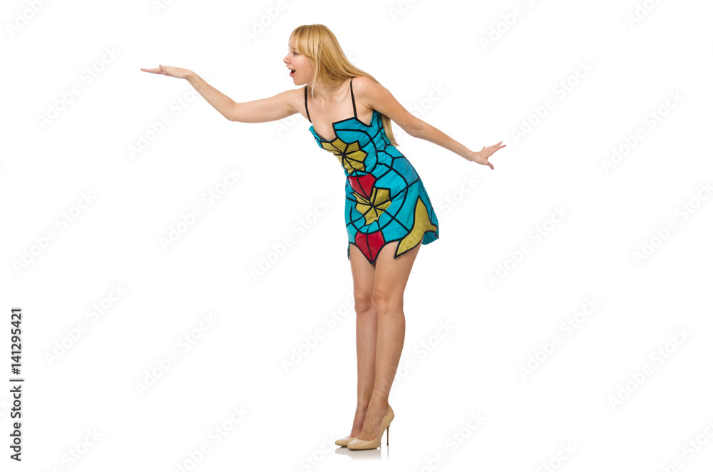 Nice woman model isolated on the white background