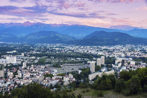 Fototapeta Naklejka Na Ścianę i Meble -  Grenoble architecture at sunset