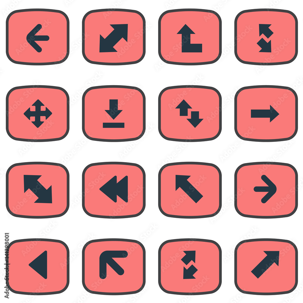 Vector Illustration Set Of Simple Indicator Icons. Elements Crossing