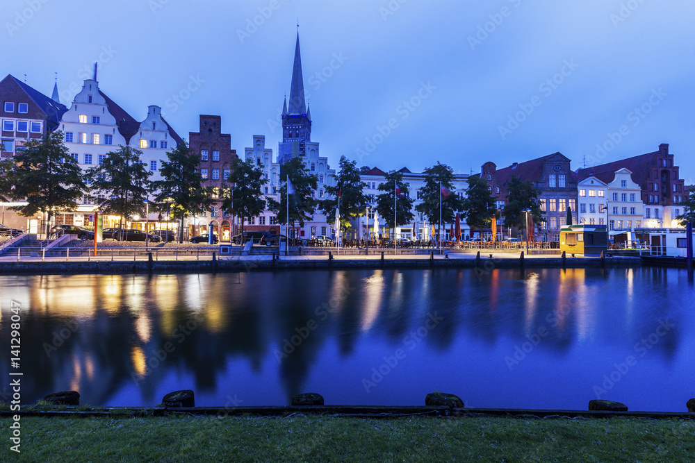 Fototapeta premium Lubeck and Trave River