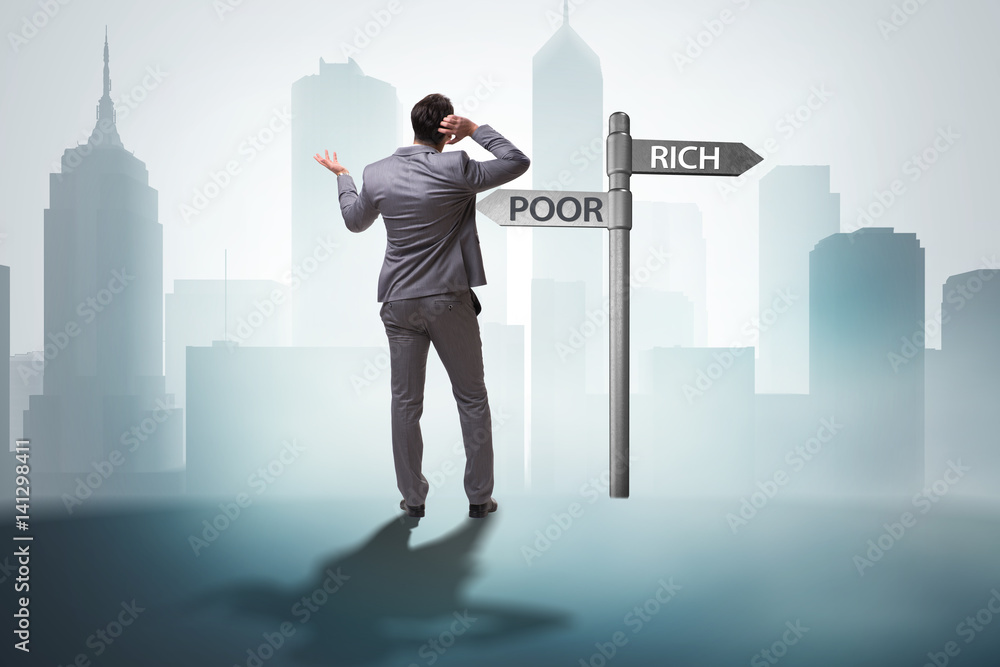 Businessman in difficult choice concept Businessman in difficult choice concept