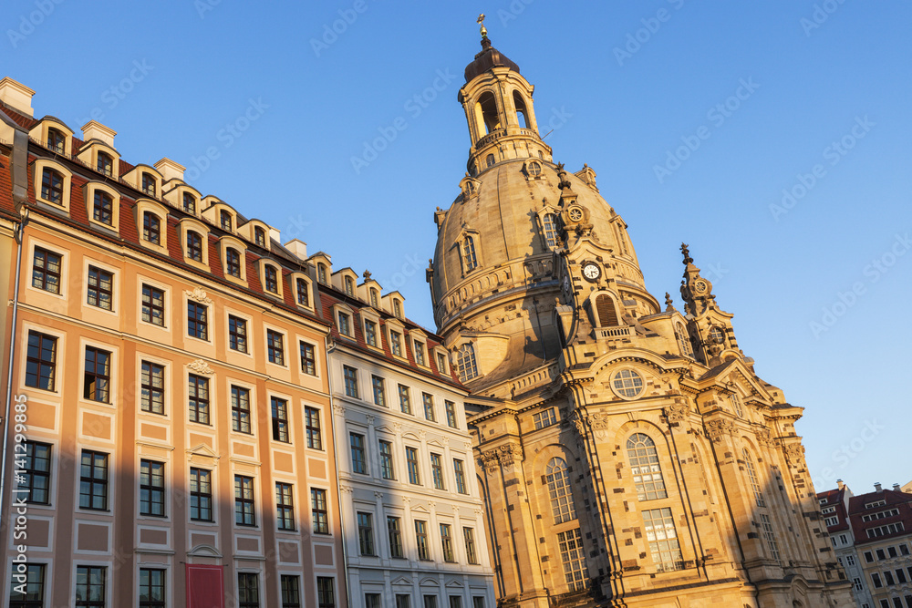 Dresden Frauenkirche at sunset