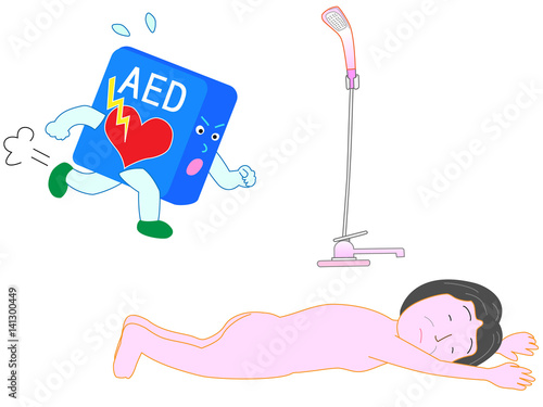 倒れた高齢者を助けに行くAED