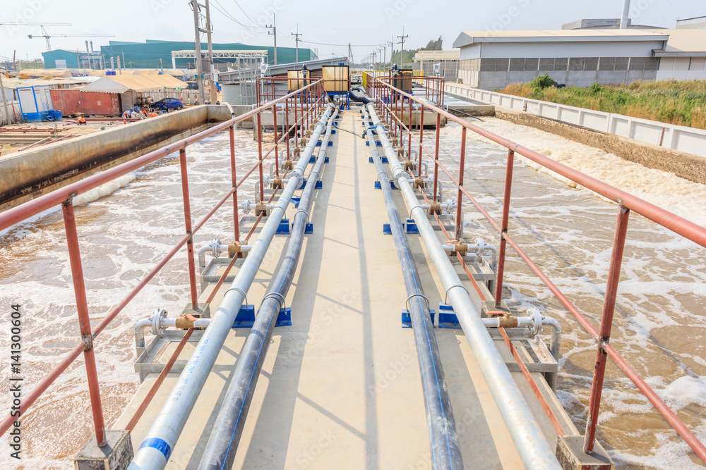 Modern urban wastewater treatment plant. Modern urban wastewater treatment plant.