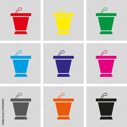 lectern with microphone icon stock vector illustration flat design