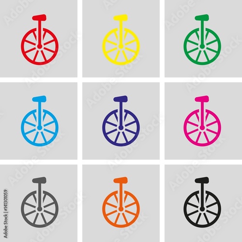 unicycle icon stock vector illustration flat design