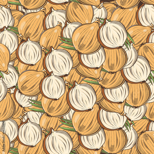 Vintage Onion Seamless Pattern