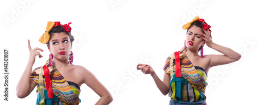 Funny girl isolated on the white background