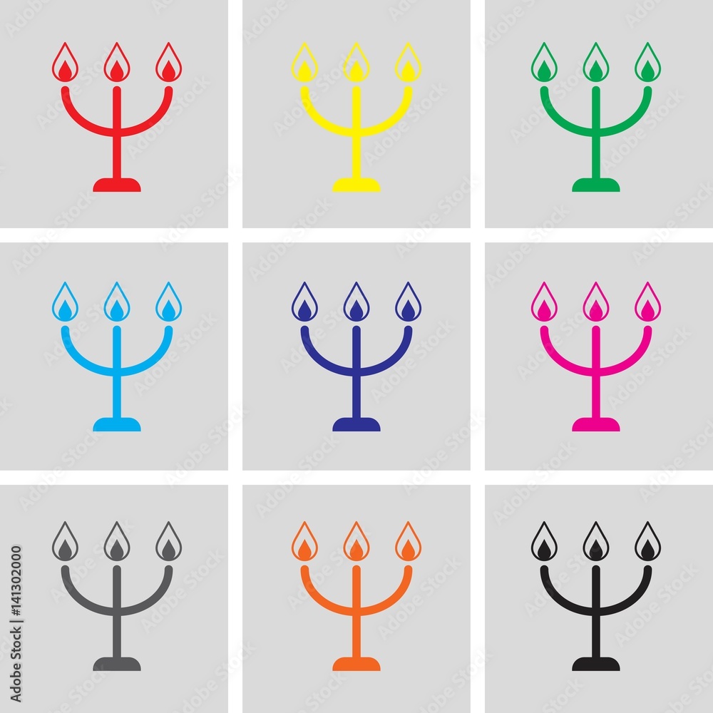 candles on a candlestick icon, vector illustration. Flat design style candles on a candlestick icon, vector illustration. Flat design style