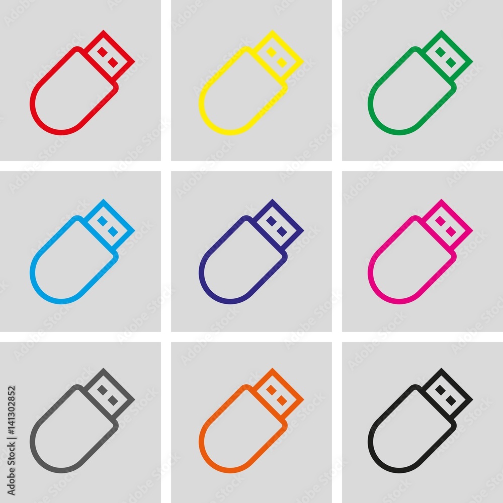 usb icon stock vector illustration flat design usb icon stock vector illustration flat design